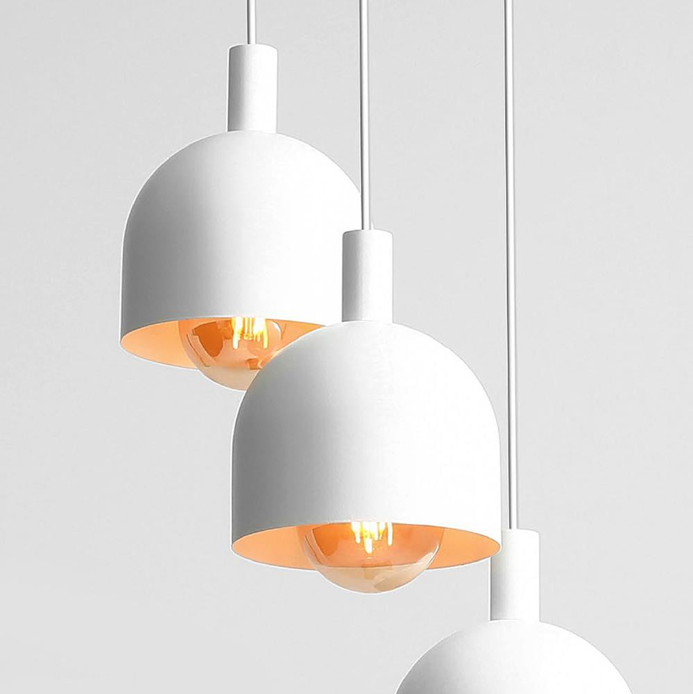 Biała lampa wisząca industrialna, vintage do salonu (żyrandol na kole 3xE27) Aldex (beryl) 976E/R - ePlafoniera
