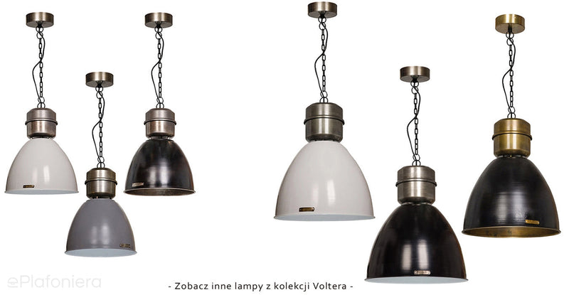 Biała loftowa lampa wisząca Voltera 46cm Nickel - LoftLight