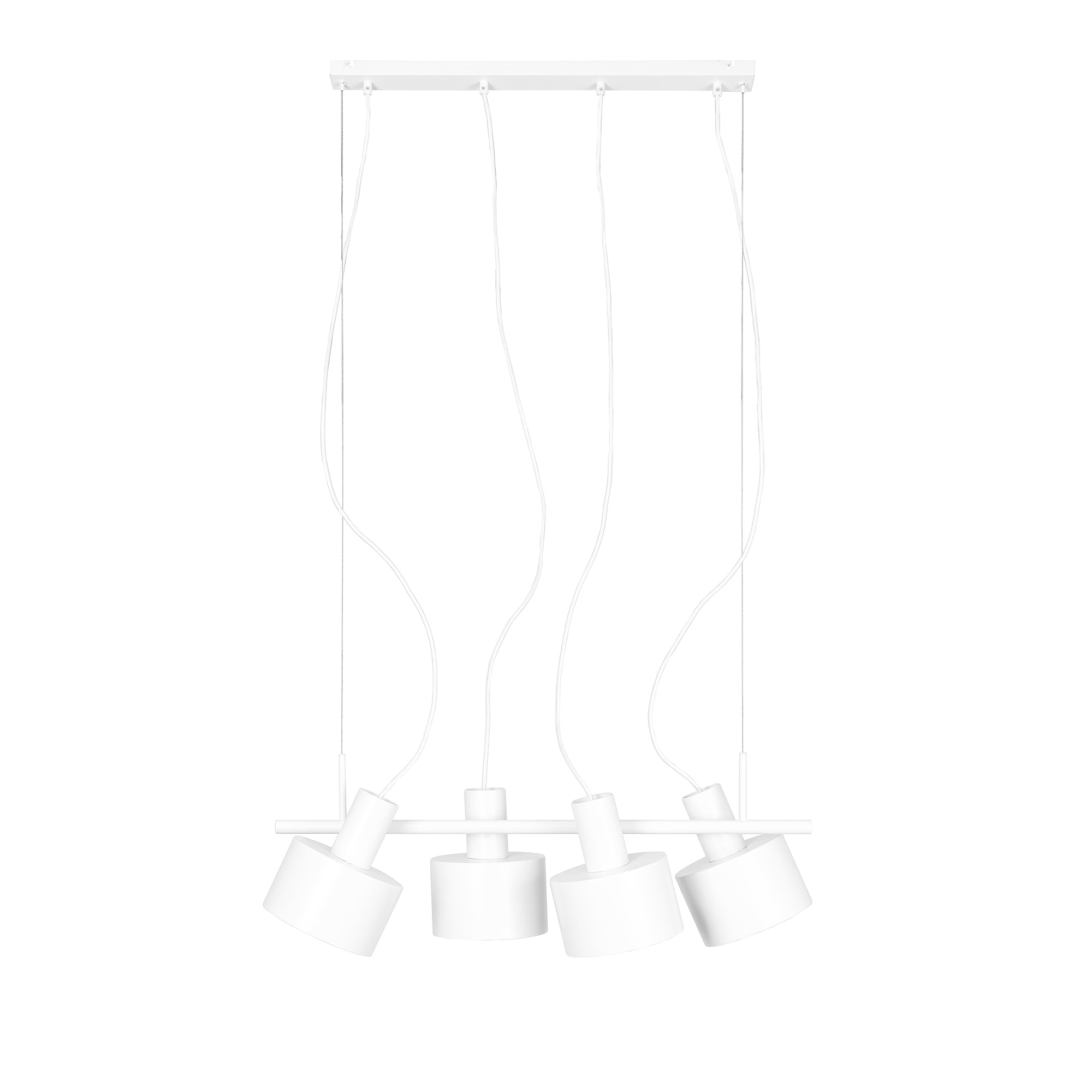 Biała metalowa lampa wisząca do kuchni, nad stół jadalny - Enkel 4, Ummo