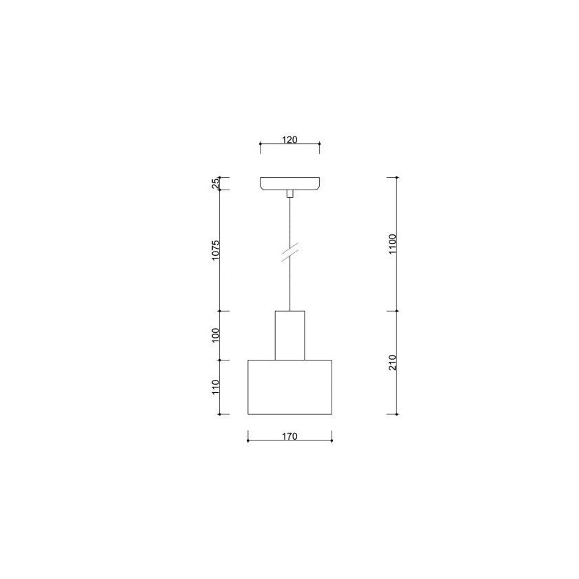 Biała metalowa lampa wisząca do salonu, sypialni, kuchni, łazienki - Enkel 1, Ummo