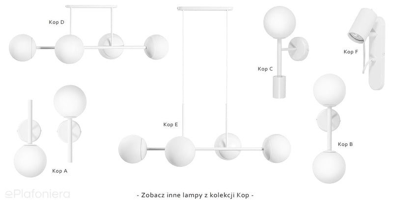 Biała nowoczesna lampa Kop A - kinkiet do salonu, sypialni, kuchni i łazienki Ummo