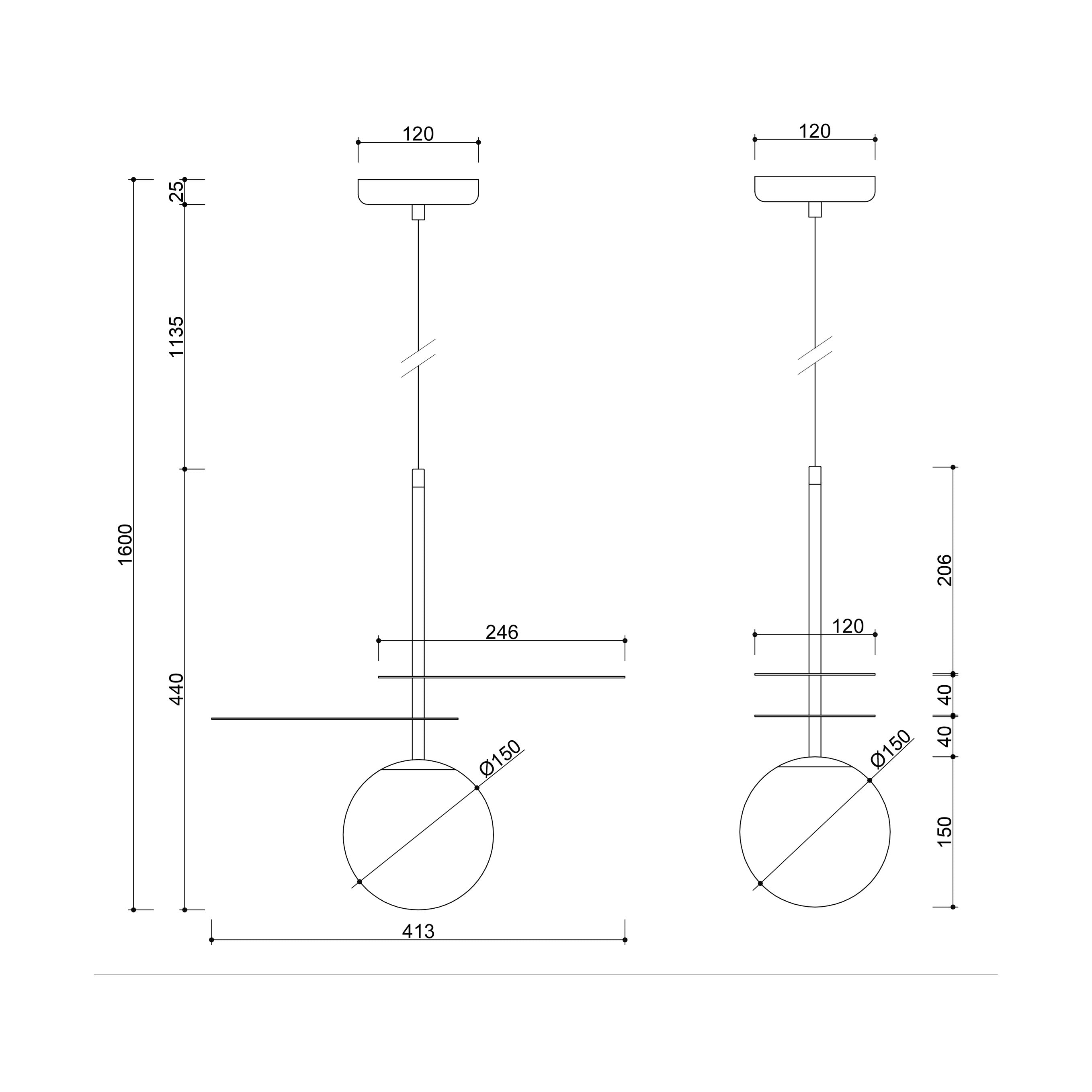 Biała stylowa lampa wisząca do salonu Fyllo A - kula 15cm Ummo