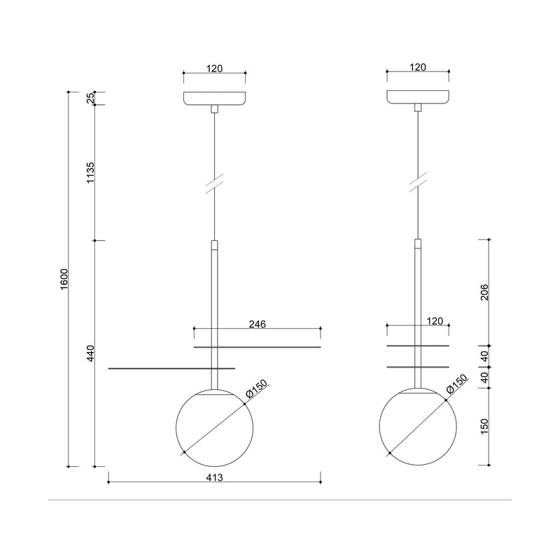 Biała stylowa lampa wisząca do salonu Fyllo A - kula 15cm Ummo