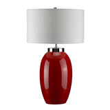 Lampa stojąca Victor z czerwoną porcelaną, do salonu / sypialni / gabinetu - Elstead (1xE27)