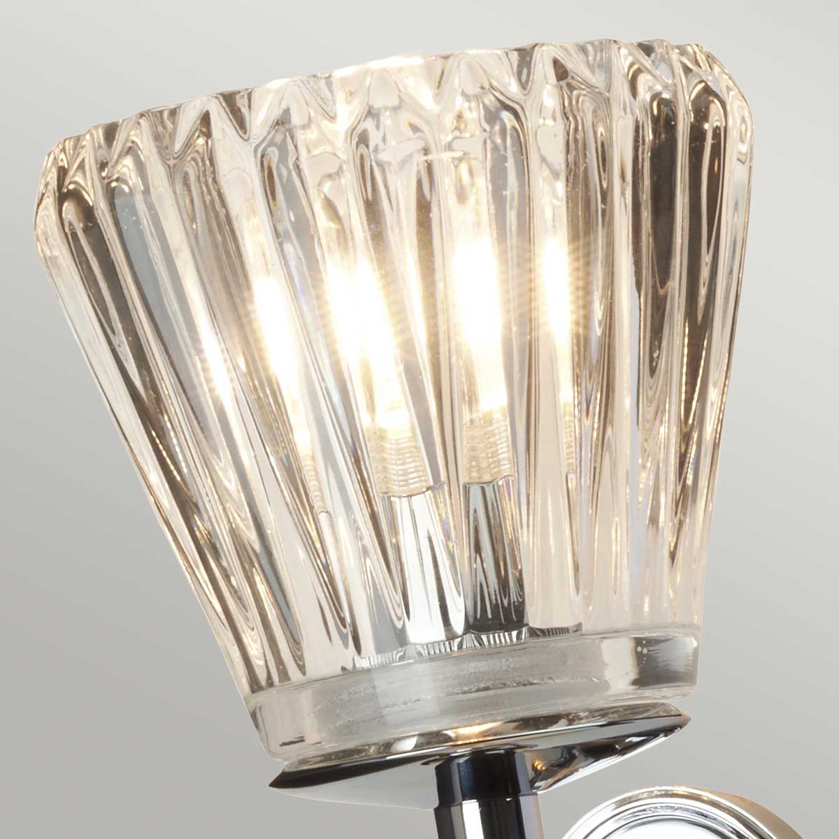 Chromowa lampa ścienna LED kinkiet do łazienki salonu sypialni (G9 2x4W) Elstead (Agatha)