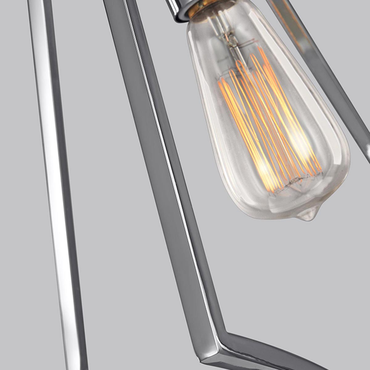 Chromowa lampa wisząca 49x80cm (polerowany chrom) do sypialni salonu (1xE27) Feiss (Nico)