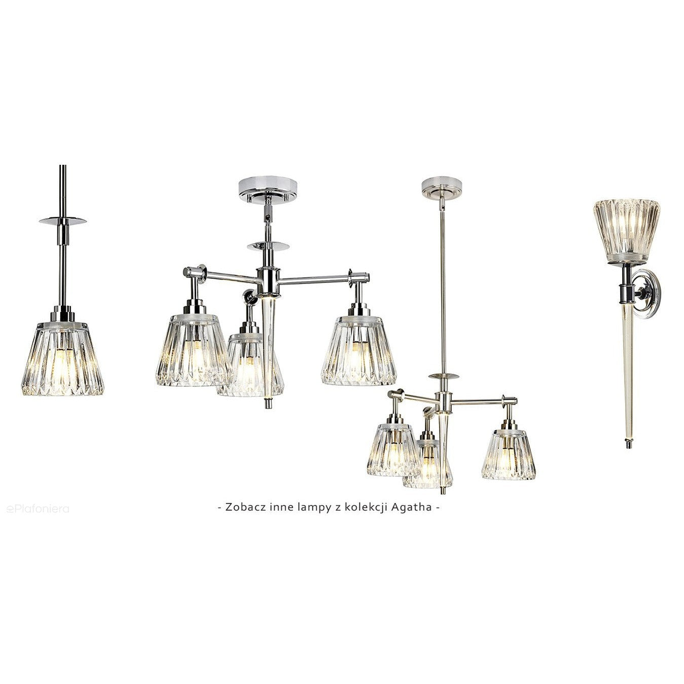 Chromowa lampa wisząca LED do łazienki salonu sypialni (G9 1x4W) Elstead (Agatha)