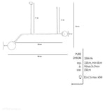 Chromowa lampa wisząca Pure do salonu / nad stół - Aldex, mleczne kule na rurce (2xE14) 1064H4