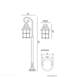 Czarna klasyczna latarnia ogrodowa - lampa zewnętrzna stojąca 86/116/166cm (1x E27) SU-MA (Toledo)