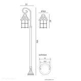 Czarna klasyczna latarnia ogrodowa - lampa zewnętrzna stojąca 86/116/166cm (1x E27) SU-MA (Toledo)