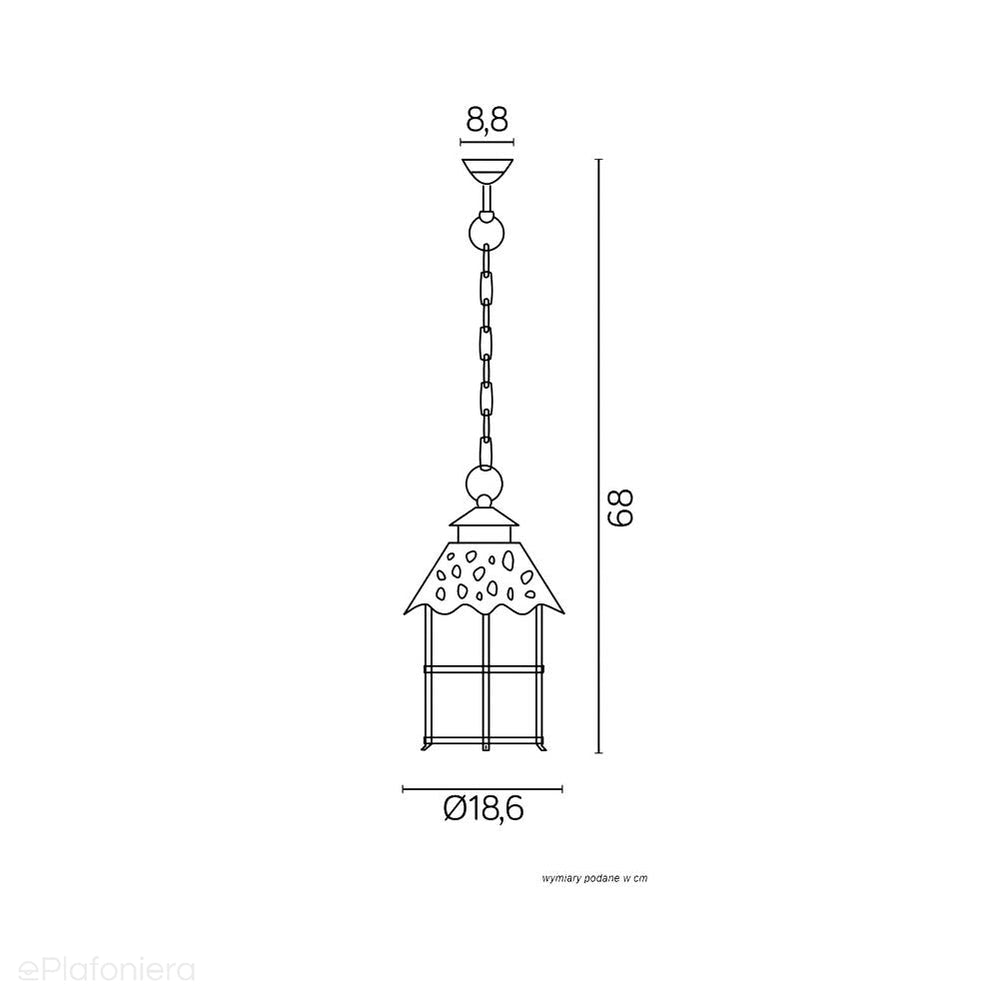 Czarna klasyczna latarnia ogrodowa - lampa zewnętrzna wisząca (1x E27) SU-MA (Toledo)