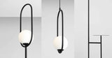 Czarna lampa - biała kula 14cm, kinkiet do salonu sypialni (E14) Aldex (Riva) 1086C1