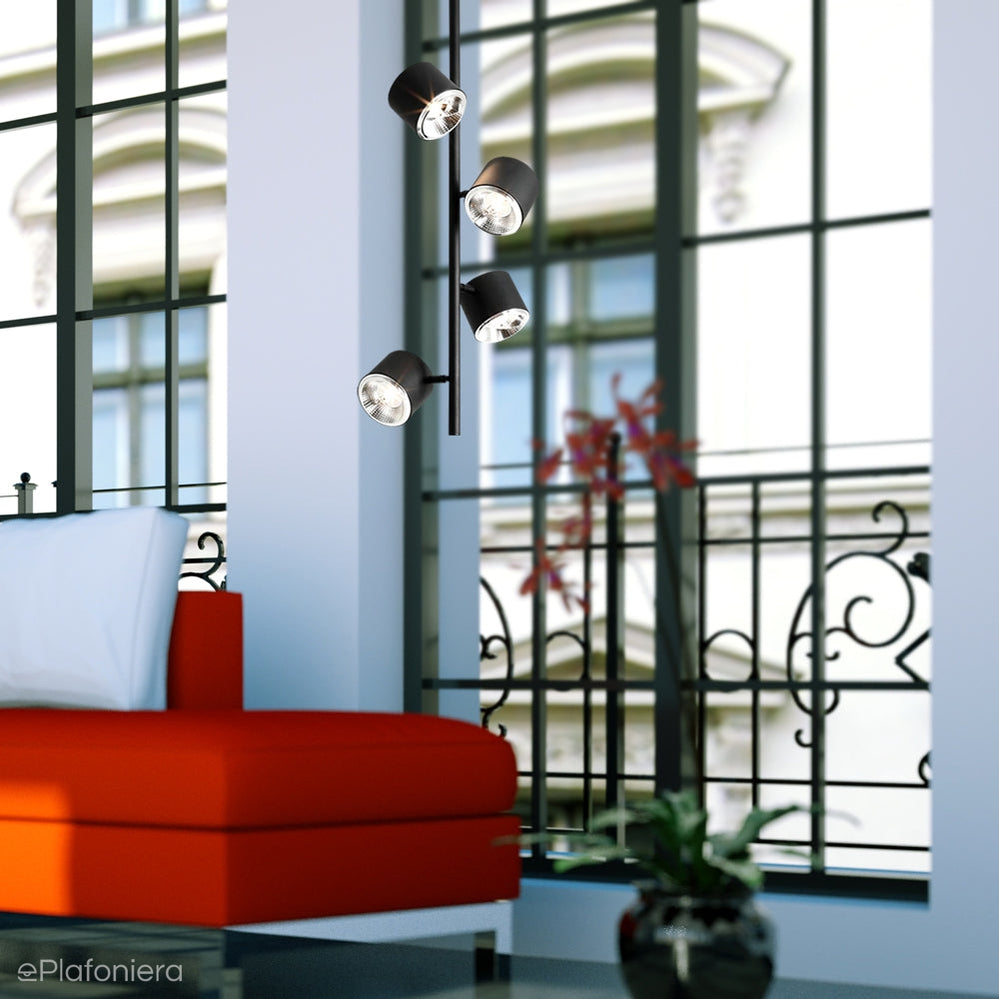 Czarna lampa - spot sufitowa (regulowana, ustawna 4xAR111) Aldex (Bot) 1047PL-L2