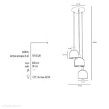 Czarna lampa wisząca industrialna, vintage do salonu (żyrandol na kole 3xE27) Aldex (beryl) 976E1/R