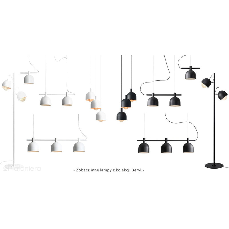 Czarna lampa wisząca industrialna, vintage do salonu (żyrandol na listwie 3xE27) Aldex (beryl) 976E1