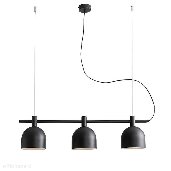 Czarna lampa wisząca industrialna, vintage do salonu (żyrandol na listwie 3xE27) Aldex (beryl) 976E1 - ePlafoniera