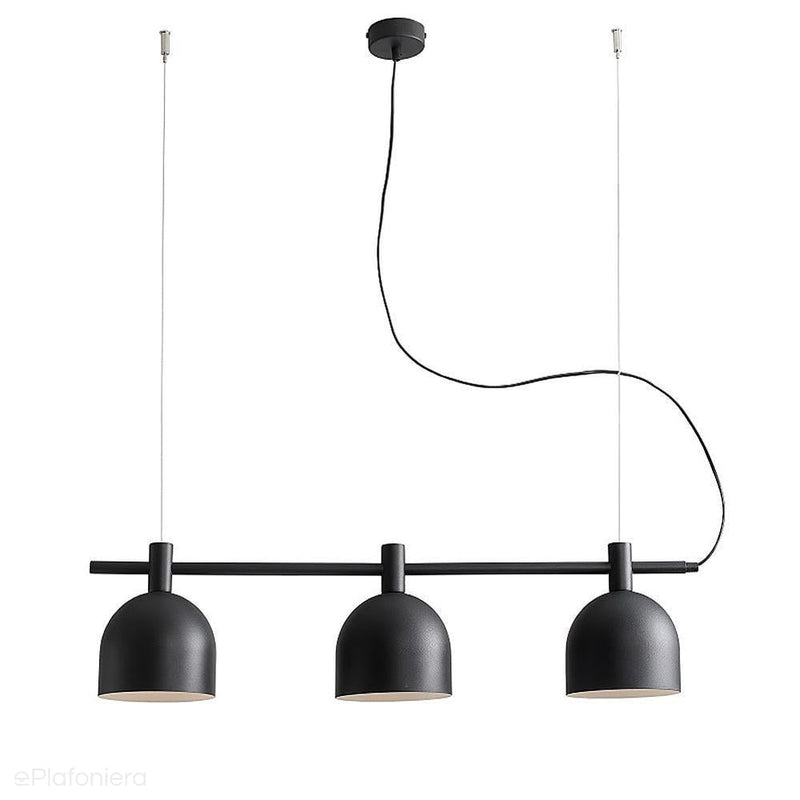 Czarna lampa wisząca industrialna, vintage do salonu (żyrandol na listwie 3xE27) Aldex (beryl) 976E1 - ePlafoniera