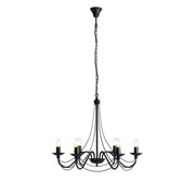 Czarna lampa wisząca - świecznik, żyrandol Róża - Aldex, 6xE14, 397K1