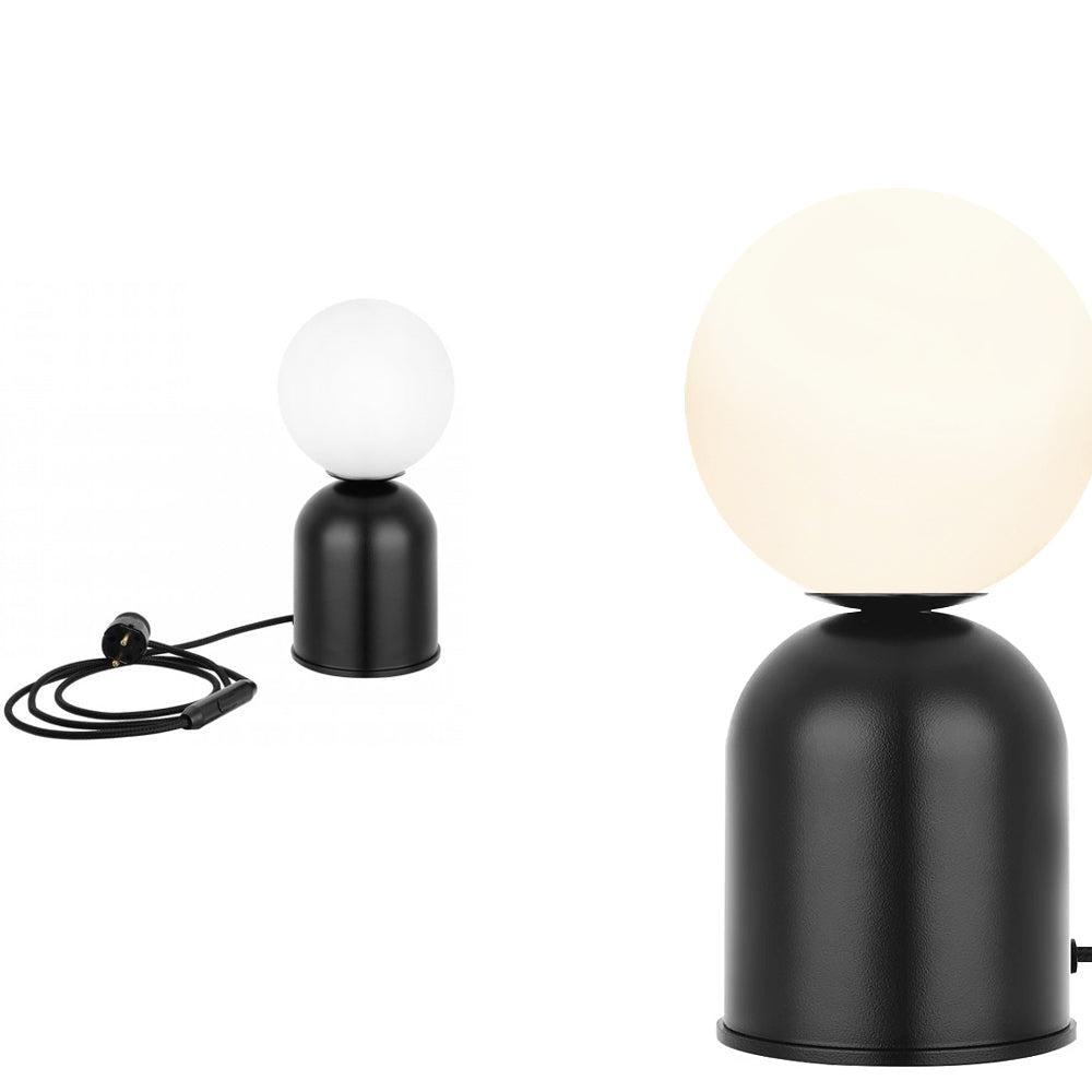 Czarna metalowa lampa stołowa z włącznikiem Luoti A - Ummo