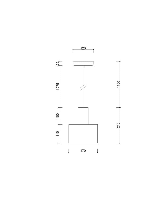 Czarna metalowa lampa wisząca do sypialni i salonu - Enkel 1, Ummo