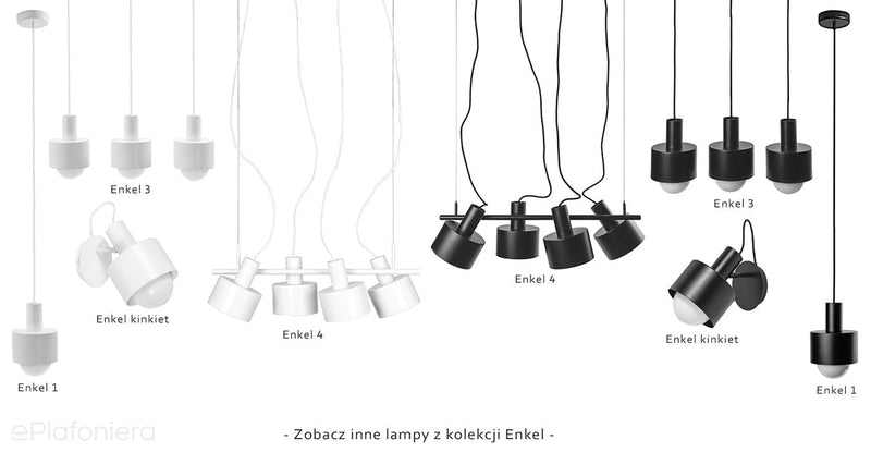 Czarna metalowa lampa wisząca do sypialni i salonu - Enkel 1, Ummo