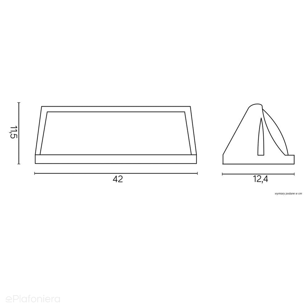 Czarna, szara lampa ścienna zewnętrzna 12x42cm, na elewację ogrodowa (2x E27) SU-MA (Nelly)