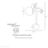 Czarny kinkiet Dione Wall 3 Black - Aldex, zawiesie czarne, 1092Y1 (2xE14/1xE27)