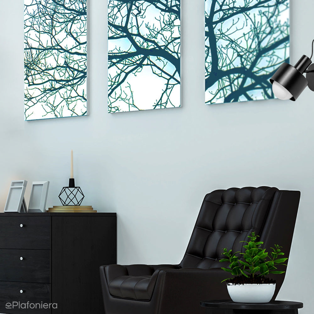 Czarny kinkiet reflektor z regulacją - Enkel - lampa ścienna do kuchni, salonu i sypialni, Ummo
