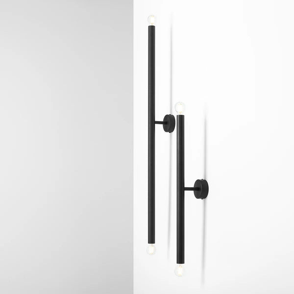 Czarny kinkiet rurka - Tubo Wall Black S - Aldex (2xE14) 60cm, 1072D1S