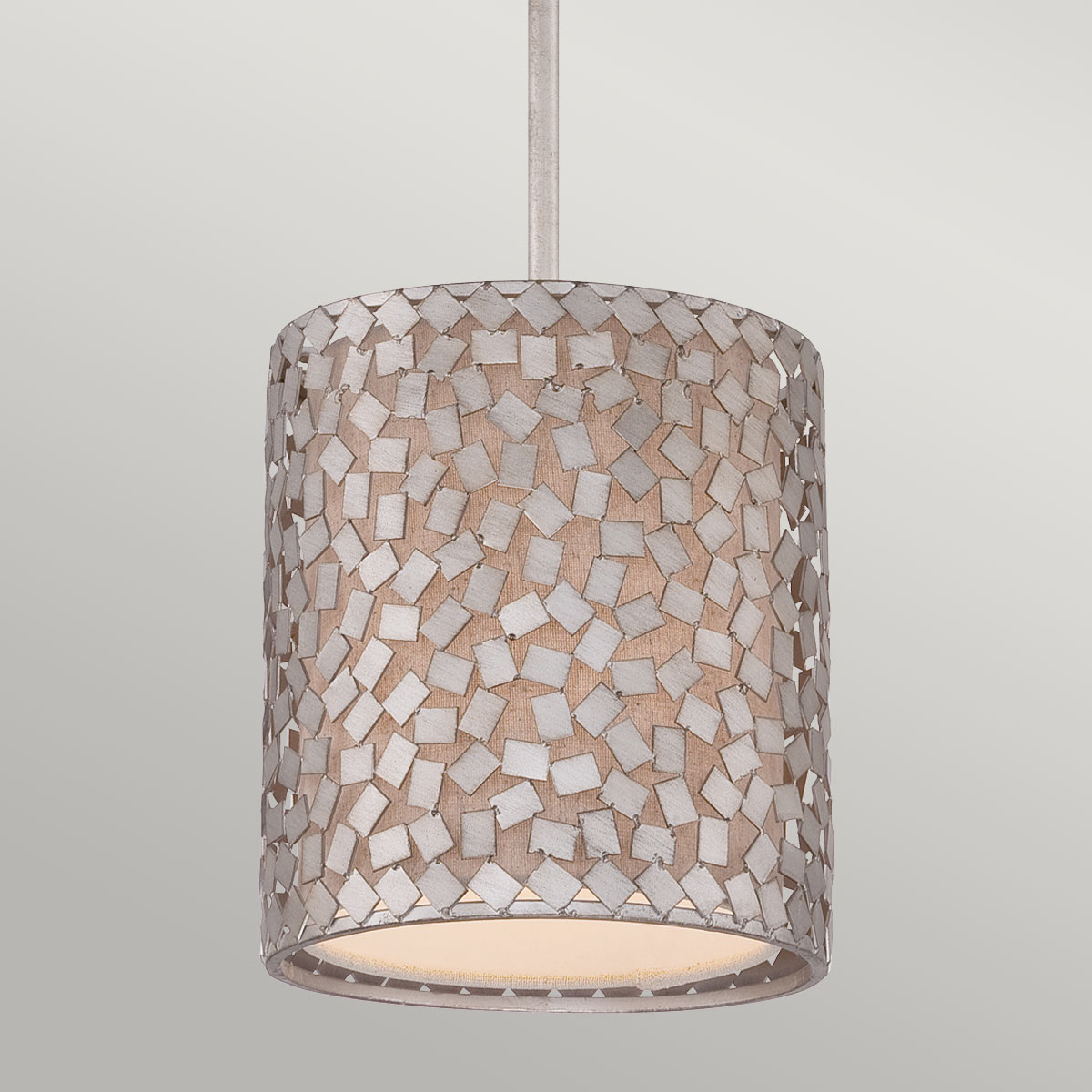 Dekoracyjna lampa wisząca Confetti ze srebrem - Quoizel (20cm, 1xE27)