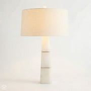 Dosman – lampa stołowa z alabastru, antyczny mosiądz