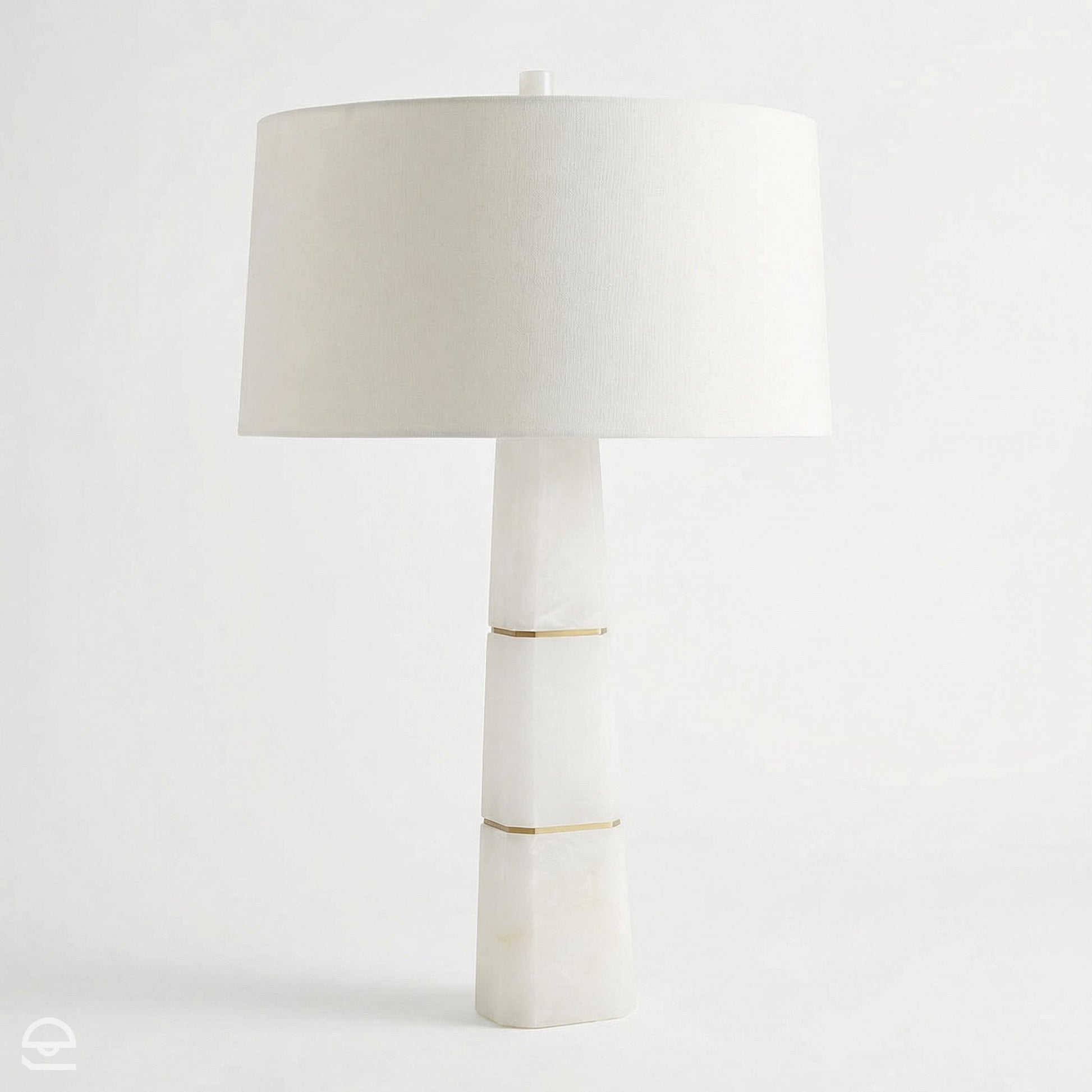 Dosman – lampa stołowa z alabastru, antyczny mosiądz