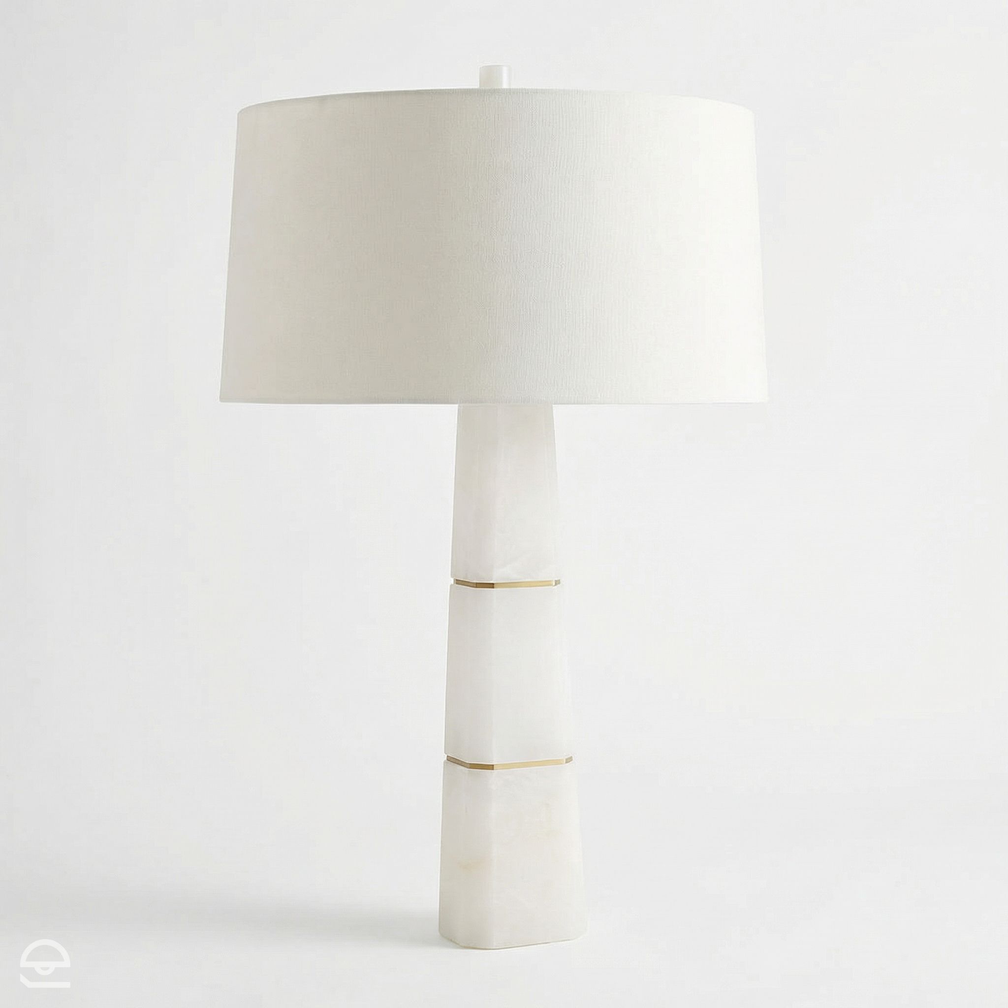 Dosman – lampa stołowa z alabastru, antyczny mosiądz