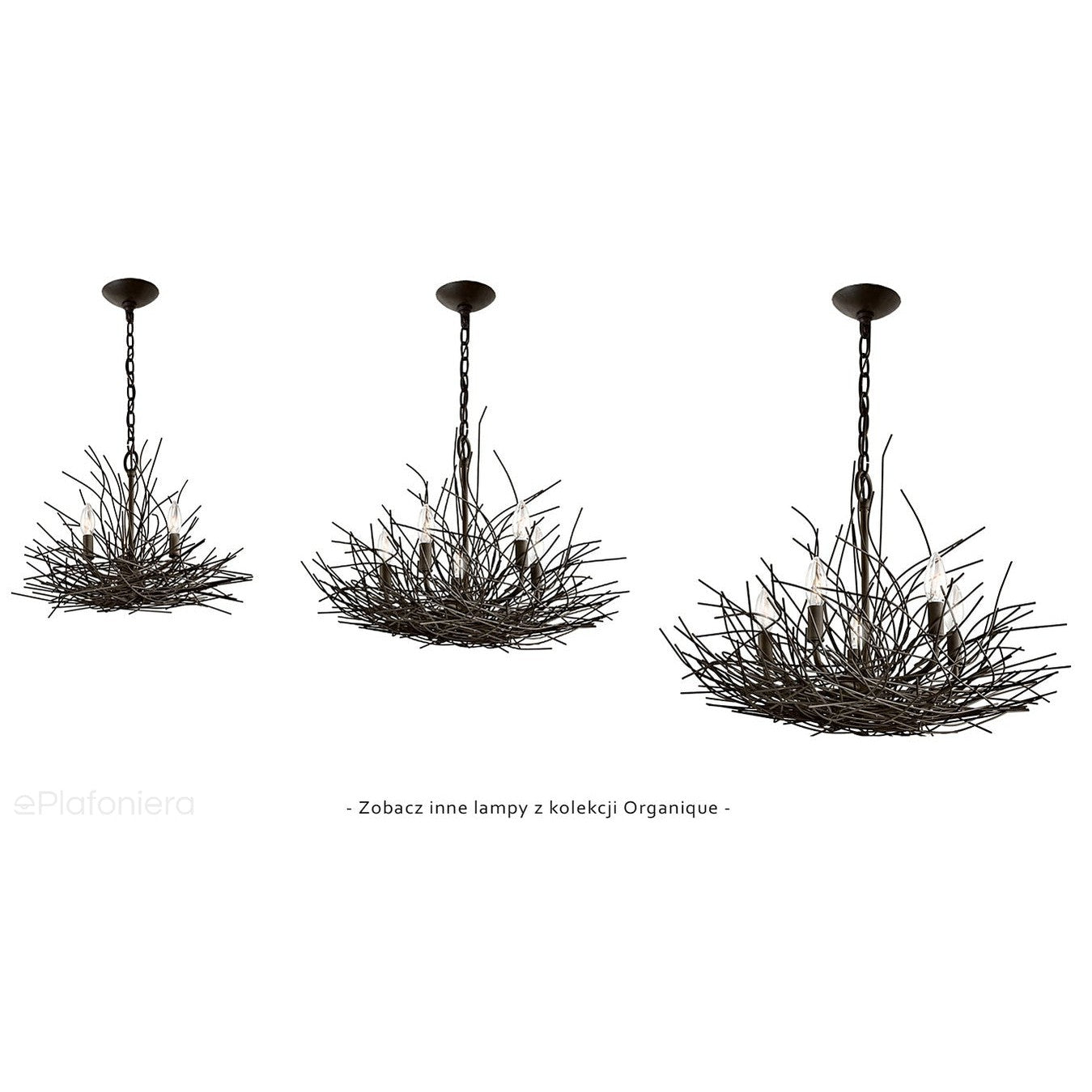 Druciana lampa wisząca - stary brąz (61cm) do salonu sypialni łazienki (5xE14) Kichler (Organique)