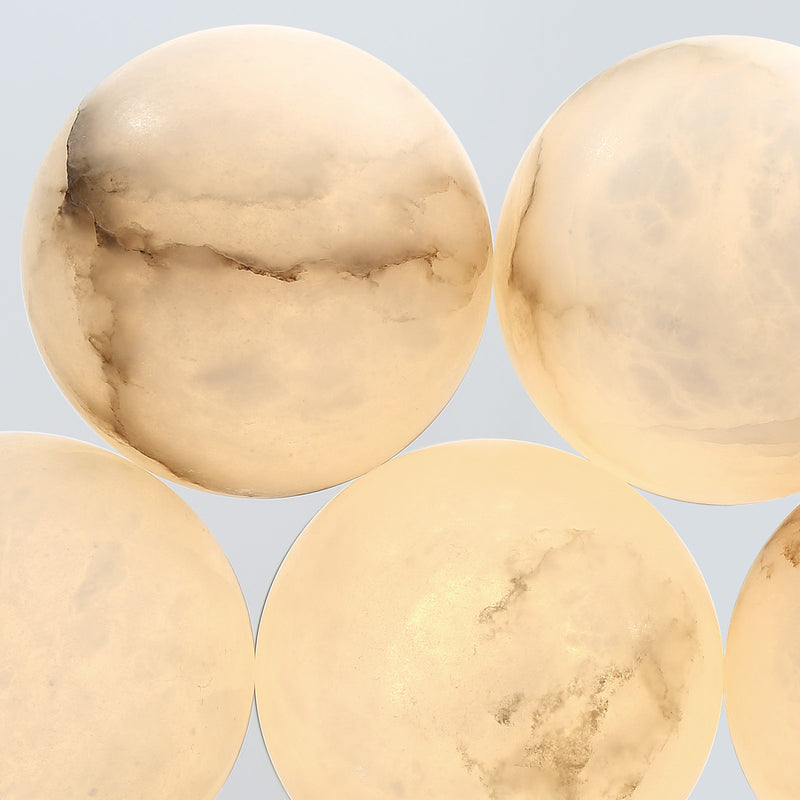 Duża lampa wisząca Kepler - 7 źródeł światła - Szczotkowane złoto, Eurofase - ePlafoniera.pl
