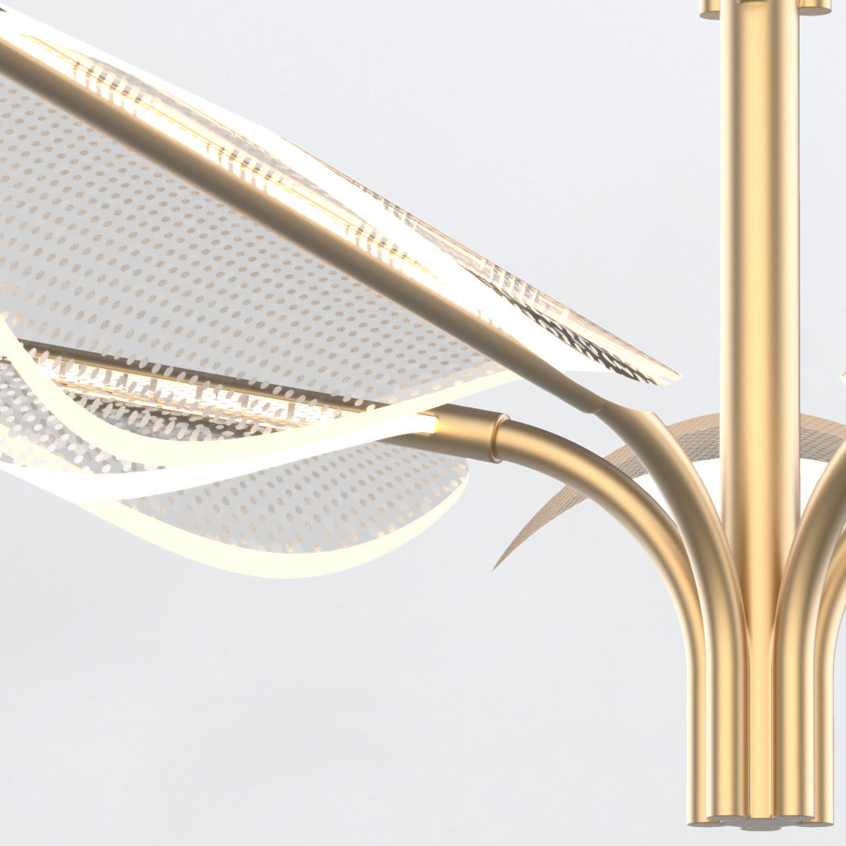 Duża lampa wisząca LED Floriana - Naturalny mosiądz, Alora - ePlafoniera.pl