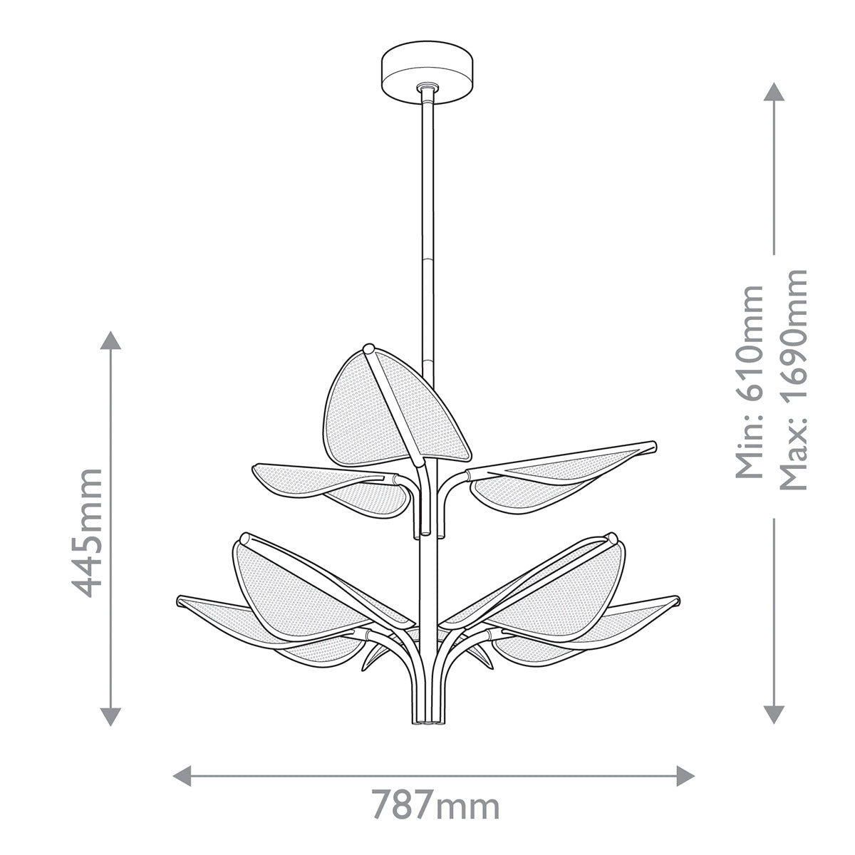 Duża lampa wisząca LED Floriana - Naturalny mosiądz, Alora - ePlafoniera.pl