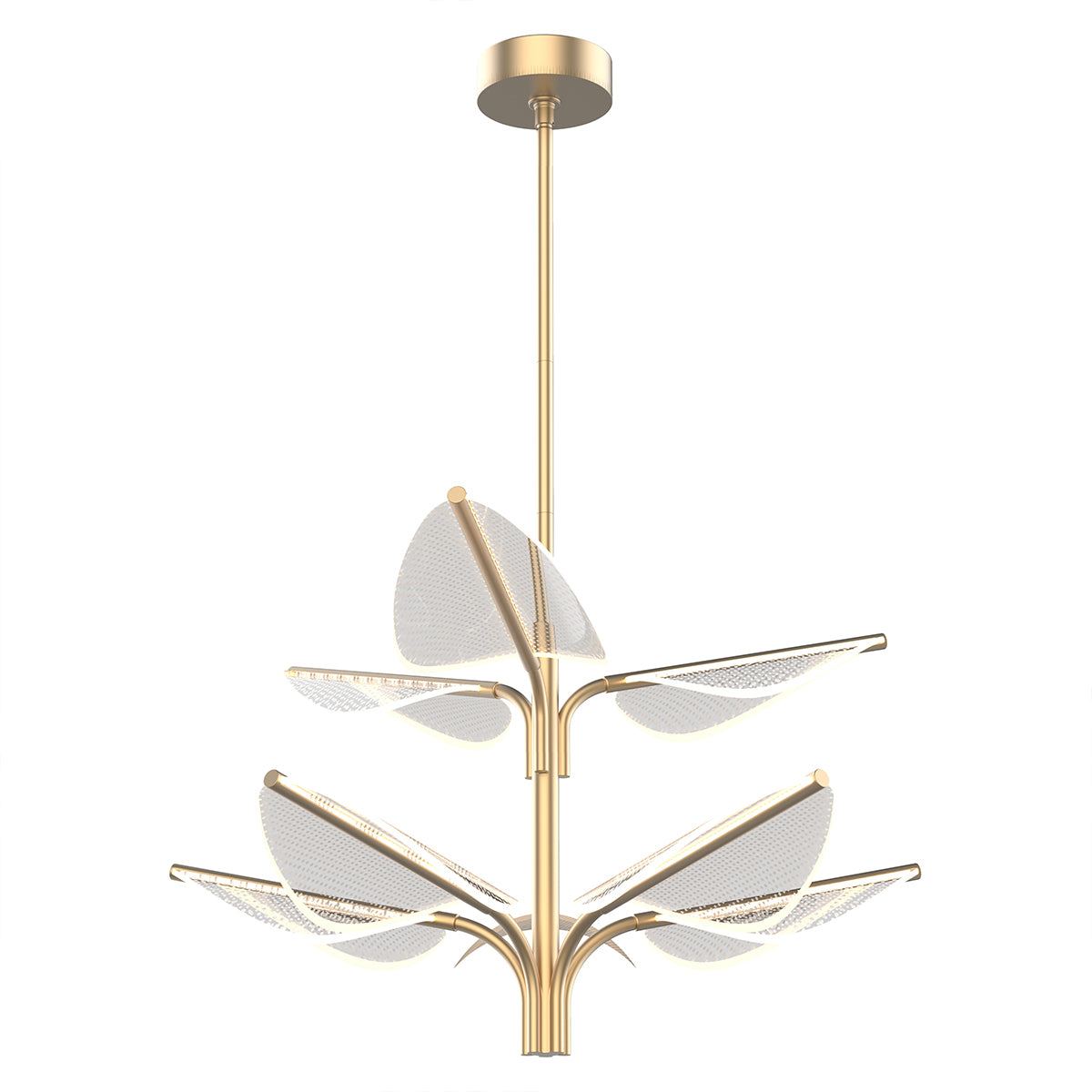 Duża lampa wisząca LED Floriana - Naturalny mosiądz, Alora - ePlafoniera