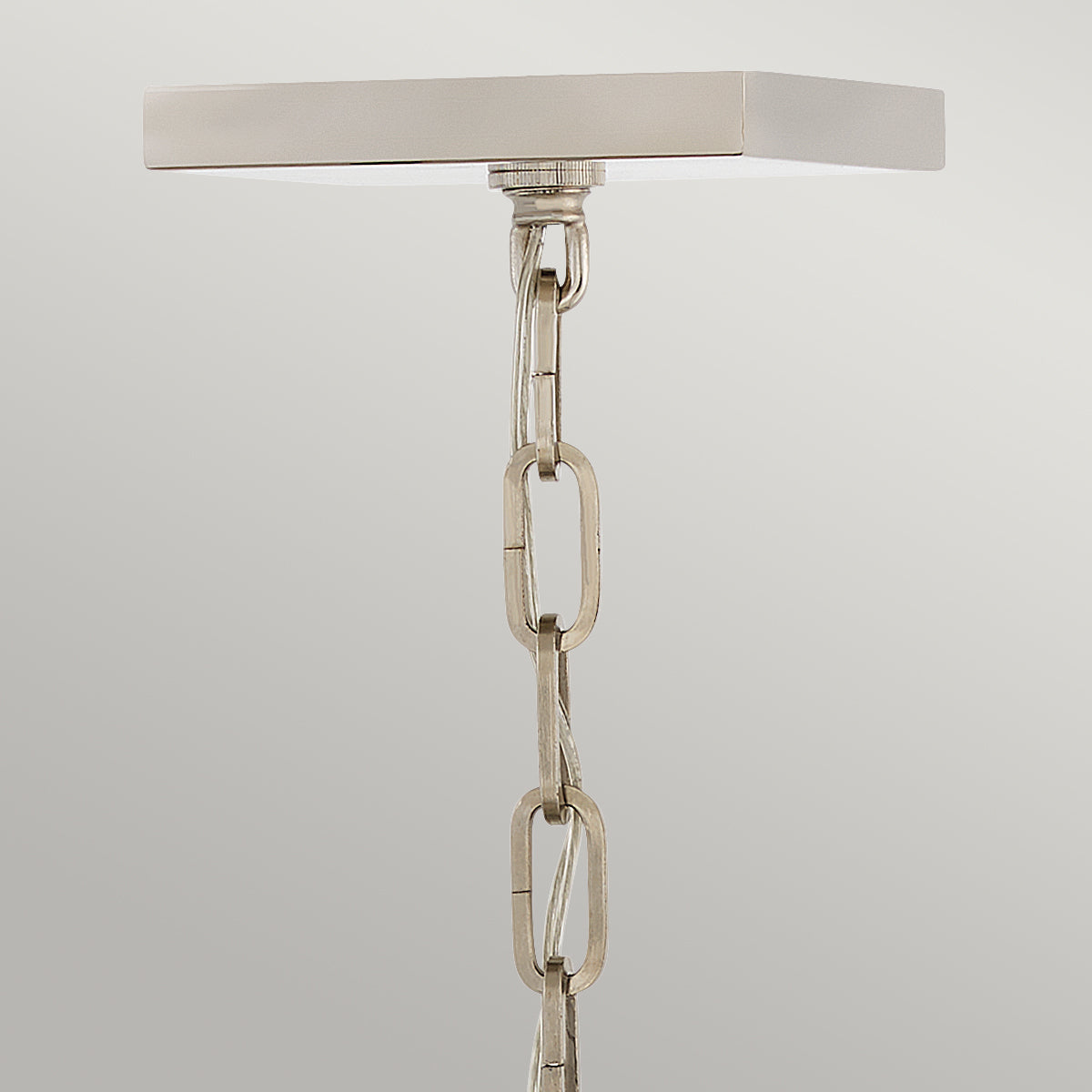 Duża lampa wisząca/ Półplafon Stinson - 4 źródła światła - Czarna/ Polerowany nikiel, Hinkley - ePlafoniera.pl