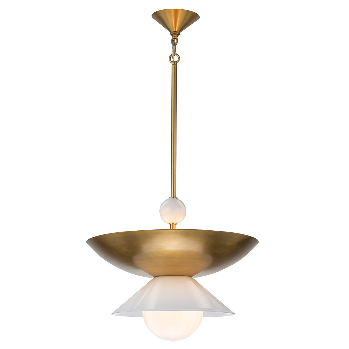 Duża lampa wisząca Saucer - 4 źródła światła - Postarzany mosiądz, Quintiesse - ePlafoniera