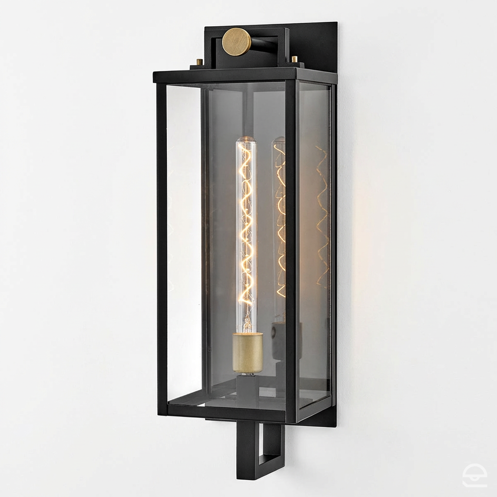 Duża latarnia naścienna Catalina - 1 źródło światła - Czarny, oksydowany brąz, Hinkley