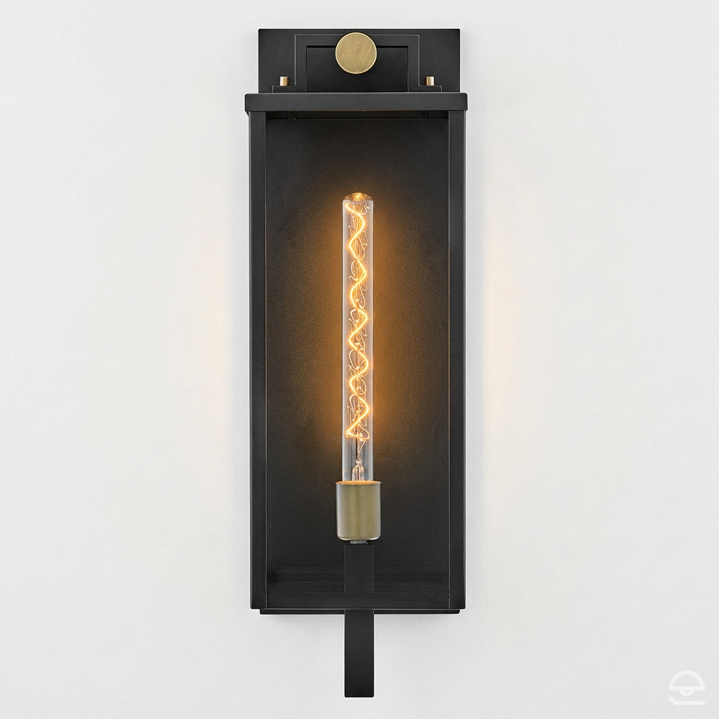 Duża latarnia naścienna Catalina - 1 źródło światła - Czarny, oksydowany brąz, Hinkley