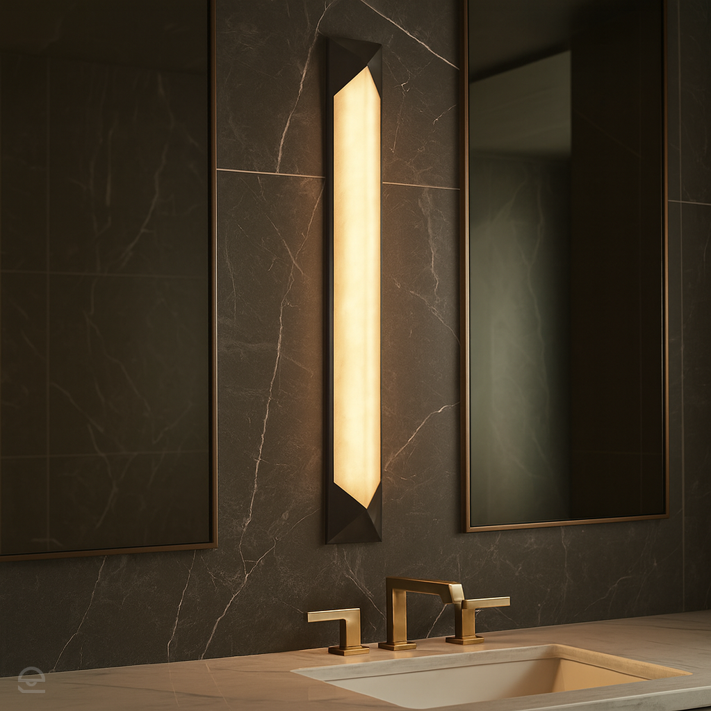 Duży kinkiet LED Caesar - Miejski brąz, Alora