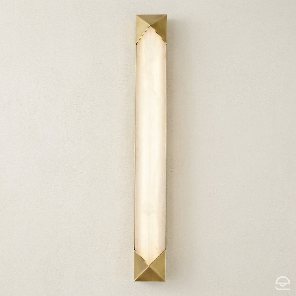 Duży kinkiet LED Caesar - Vintage mosiądz, Alora