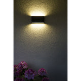 Czarna ścienna lampa LED 12W - wąski kinkiet zewnętrzny ogrodowy, SU-MA (Slim)