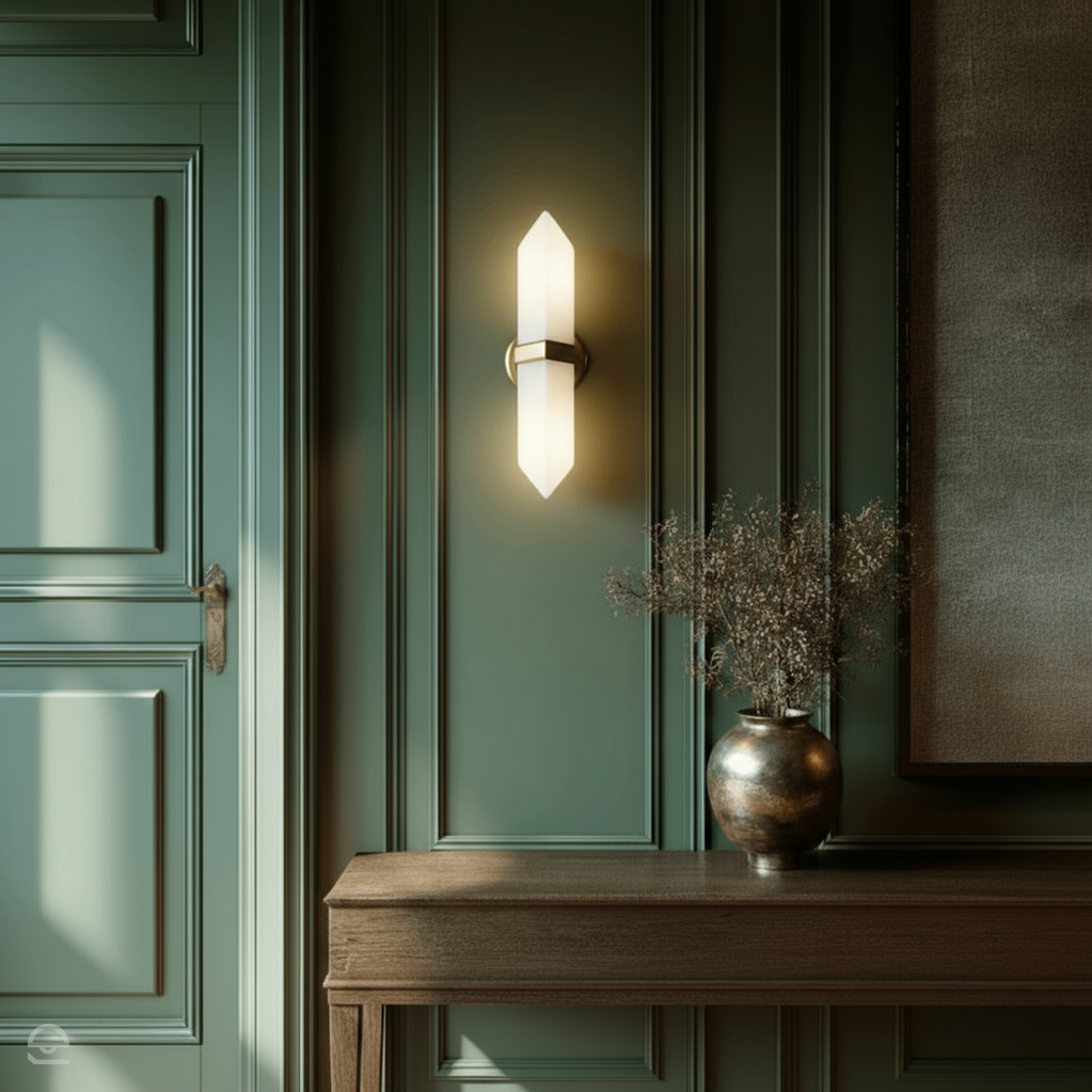 Kinkiet Valencia - 2 źródła światła - Vintage mosiądz, Alora