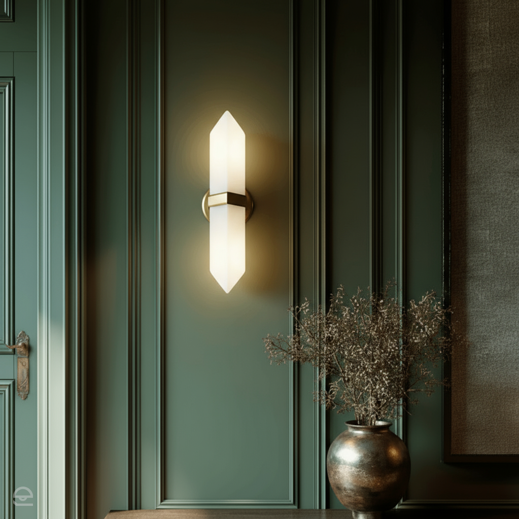 Kinkiet Valencia - 2 źródła światła - Vintage mosiądz, Alora