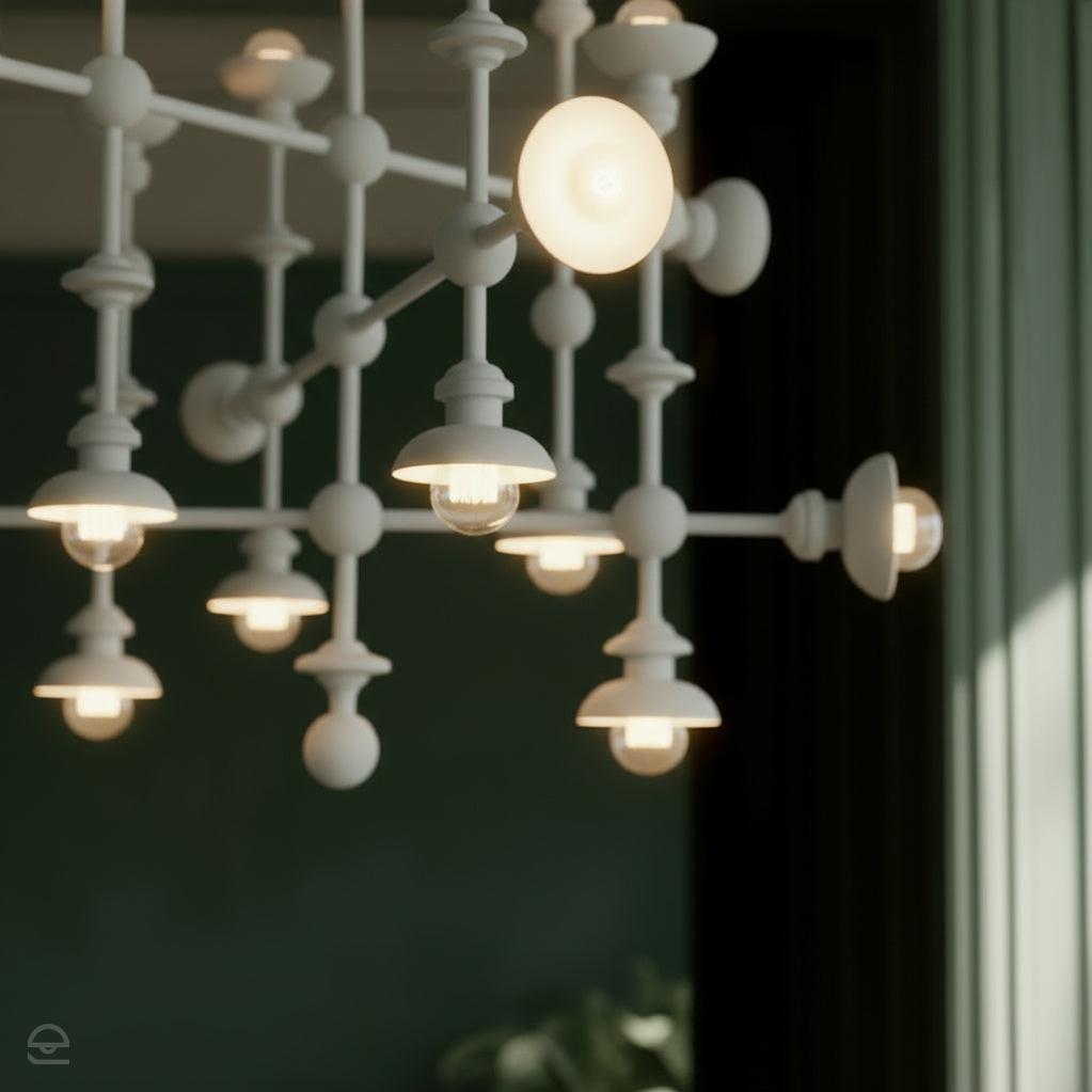 Żyrandol Cadence - 18 źródeł światła - Antyczna biel, Alora