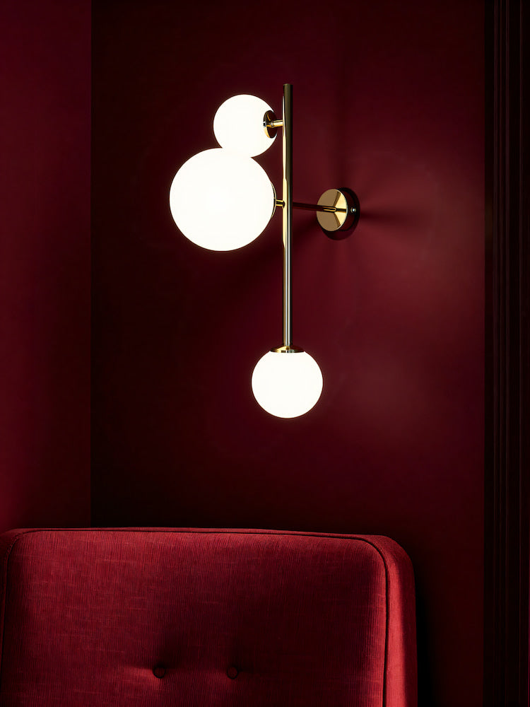 Kinkiet Dione Wall 3 Gold - Aldex, zawiesie złote, 1092Y30 (2xE14/1xE27)