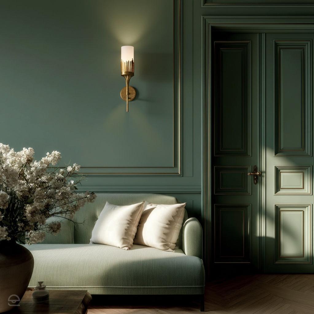 Kinkiet Sawgrass retro / pałacowy płatkowe złoto